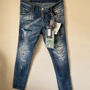 DSQUARED2 Men's Blue Distressed Skinny Jeans